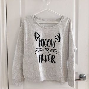 H&M Meow or Never grey sweater